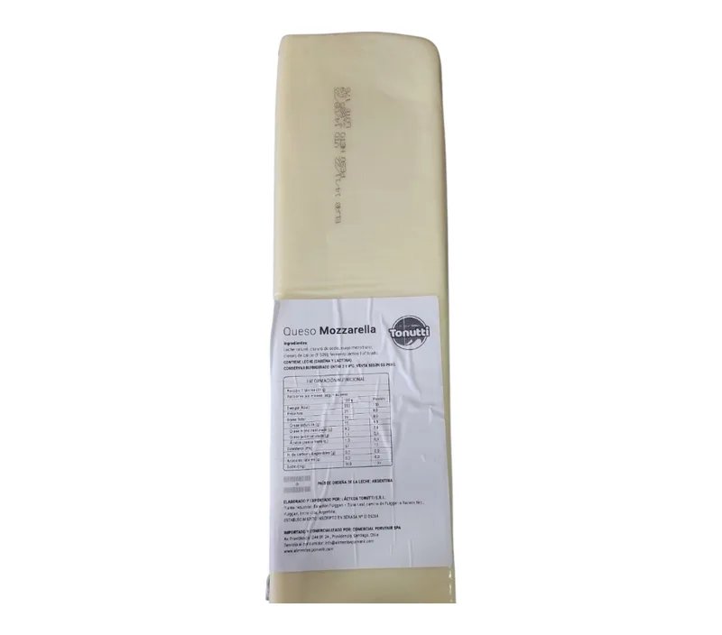 MOZZARELLA  TONUTTI BARRA APP. 3.75 CAJA 4 UNIDADES