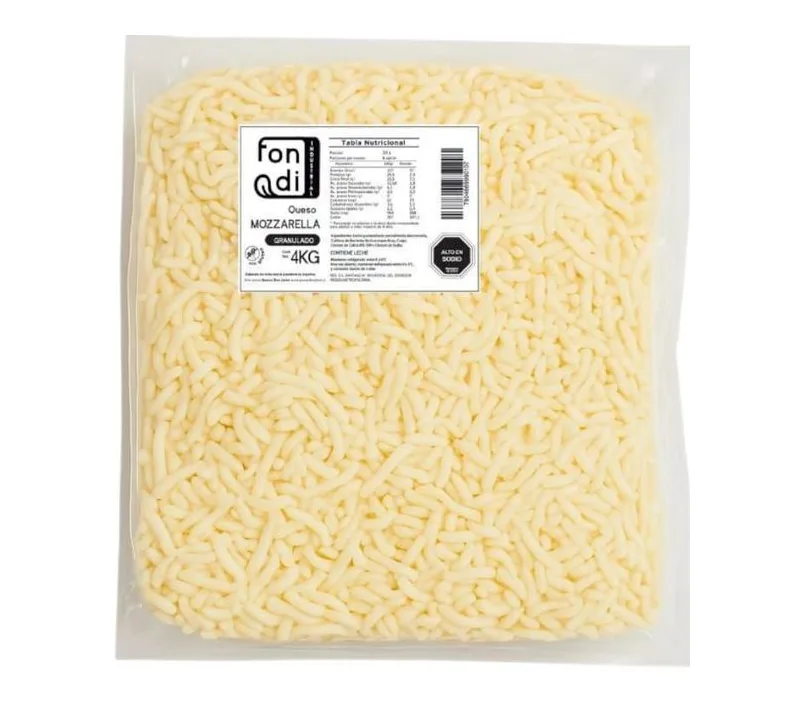 MOZZARELLA GRANULADA FONDI BOLSA 4KG CAJA 2 UNIDADES