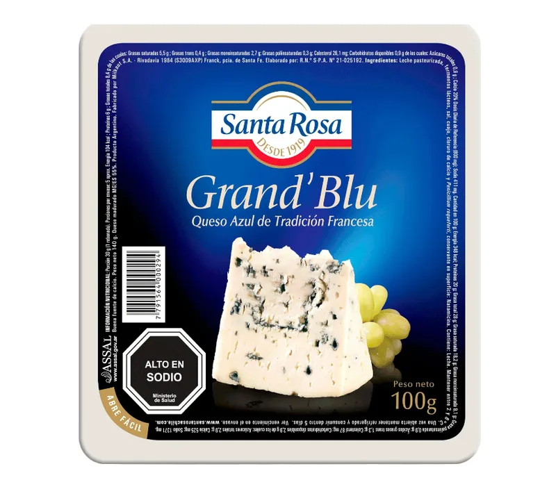 QUESO AZUL STA ROSA CUÑA 100 GRS