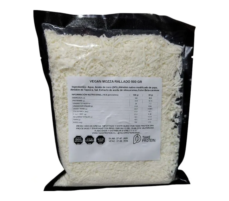 QUESO MOZZARELLA  VEGANO  RALLADO BOLSA   500GRS