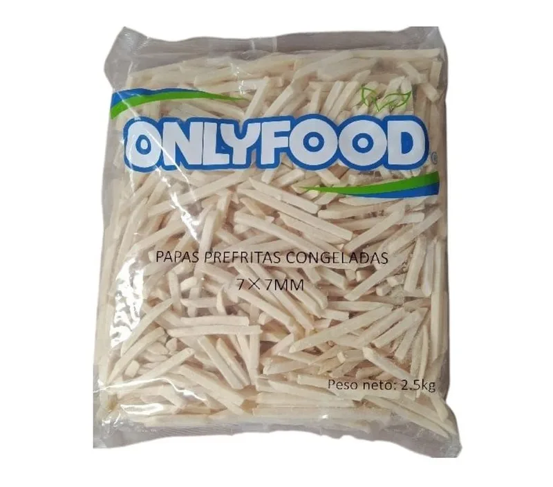 PAPA PREFRITA  ONLY FOOD 7MM CAJA 4 UNIDADES