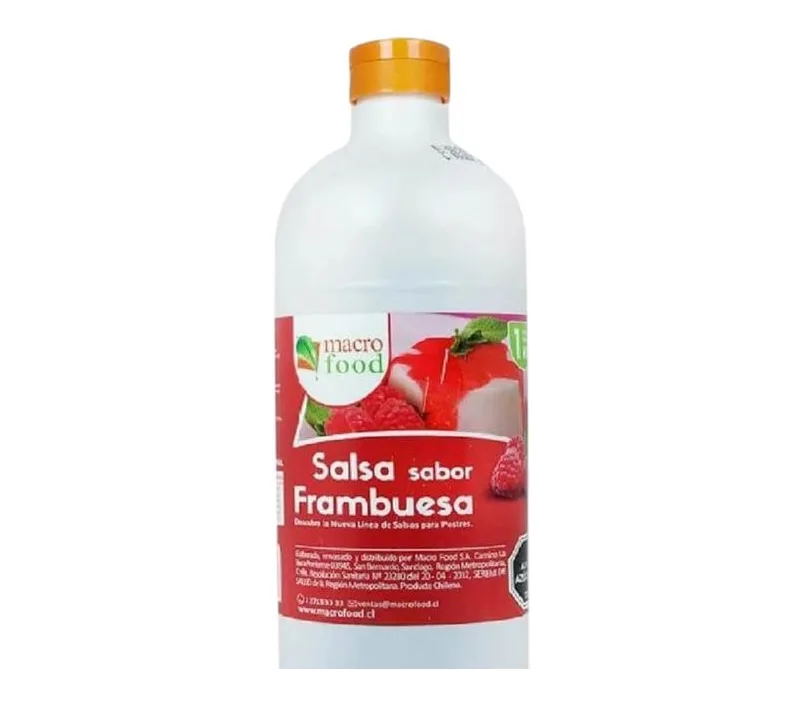 SALSA PARA POSTRES SABOR FRAMBUESA BOTELLA 1 LITRO