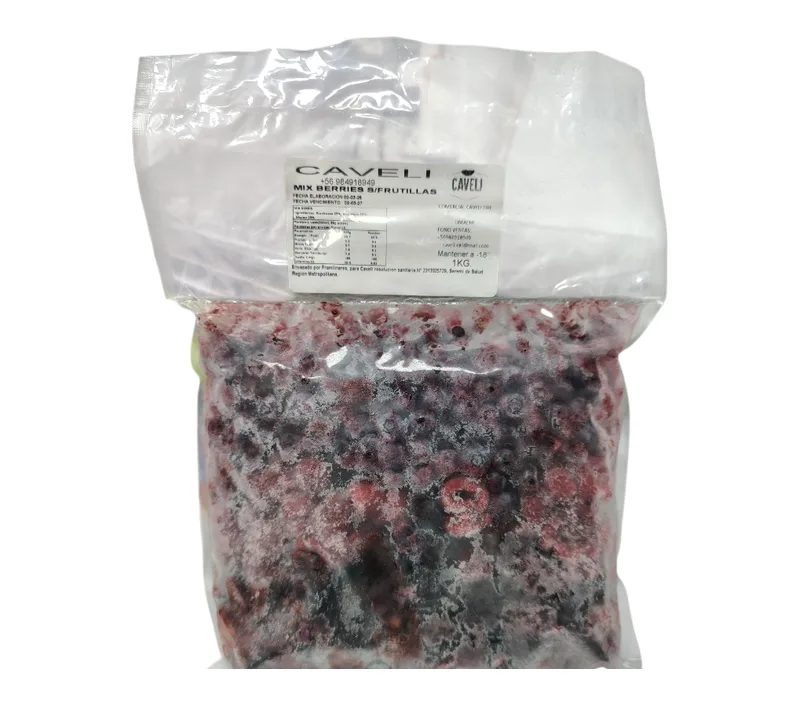 MIX BERRIES FRUTOS ROJOS IQF SIN FRUTILLA BOLSA KILO CAJA 10 KILOS