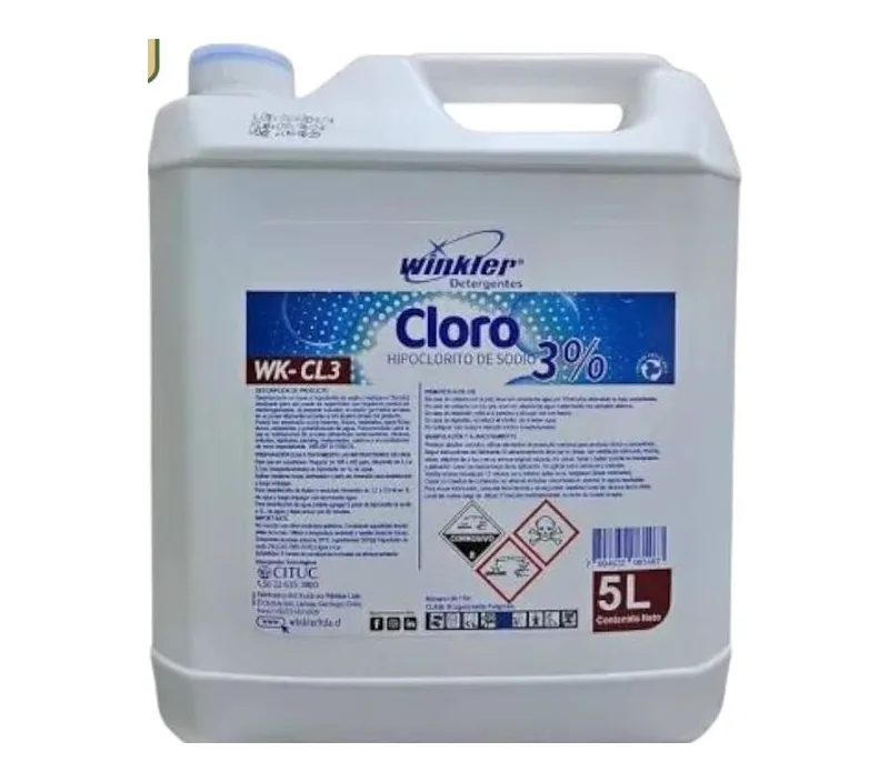 CLORO CPONCENTRADO AL 3% BIDON 5 LITROS CAJA 4 UNIDADES