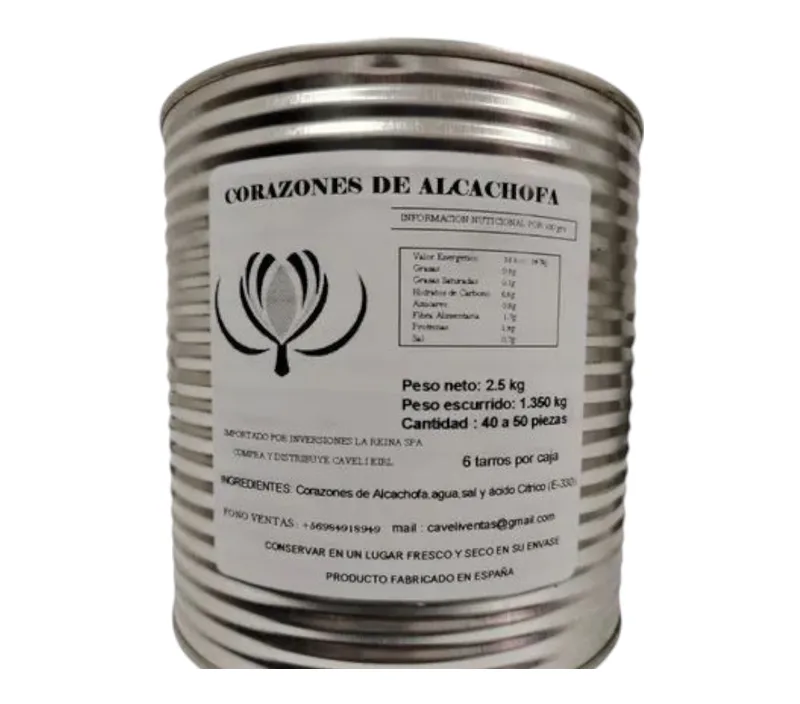 CORAZON DE ALCACHOFA TARRO 1.350 KG ESCURRIDO CAJA 6 LATAS