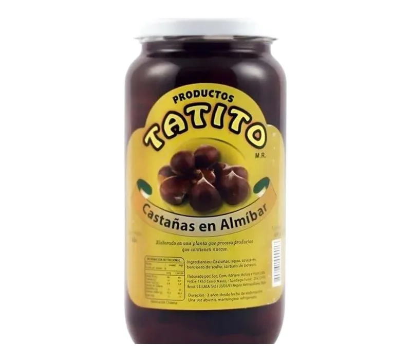CASTAÑAS EN ALMIBAR FRASCO 1000 GRS CAJA 12 FRASCOS