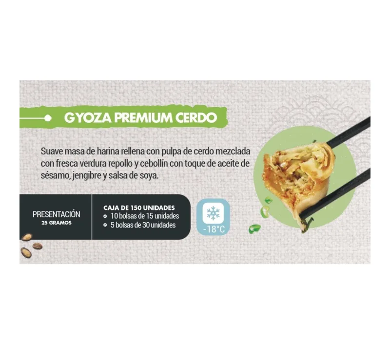 GYOSA CERDO BOLSA PEQUEÑA PREMIUN 25 GRS CAJA 10 BOLSAS DE 15 UNIDADES
