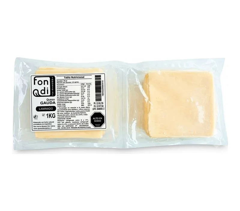 QUESO GOUDA LAMINADO FONDI 1KG CAJA 10 KG
